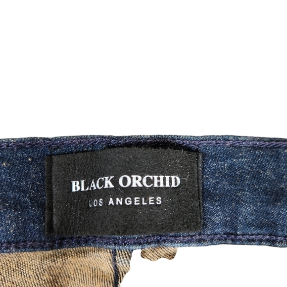 Black orchid Los Angeles mid rise skinny leg blue denim Jean pant - Picture 3 of 12